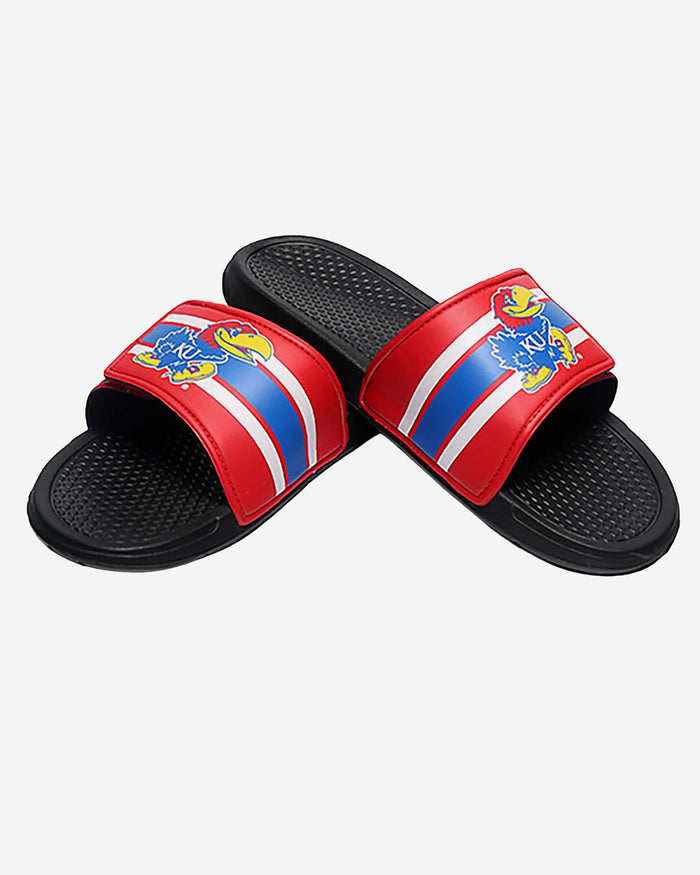 Kansas Jayhawks Stripe Legacy Sport Slide FOCO - FOCO.com