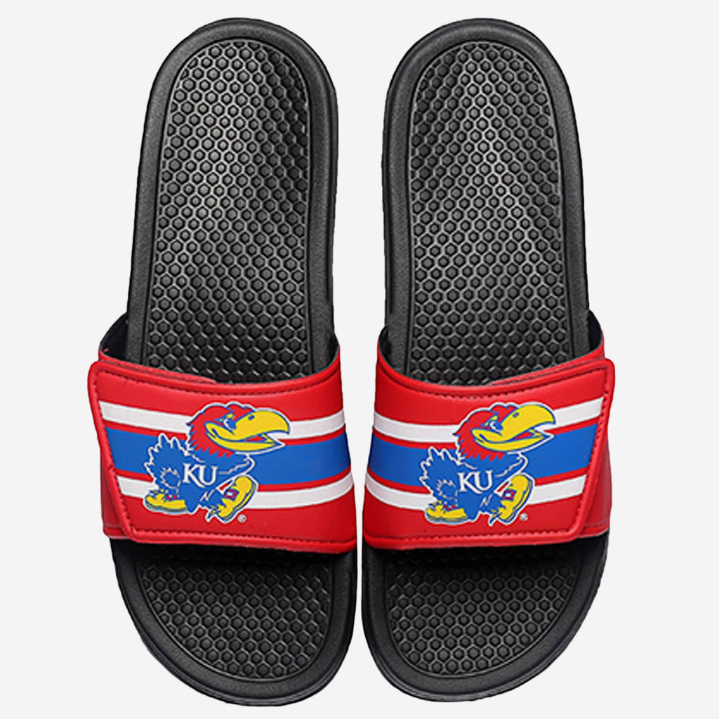 Kansas Jayhawks Stripe Legacy Sport Slide FOCO S - FOCO.com