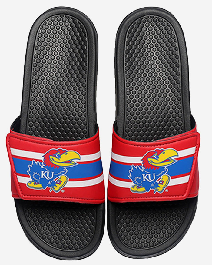 Kansas Jayhawks Stripe Legacy Sport Slide FOCO S - FOCO.com