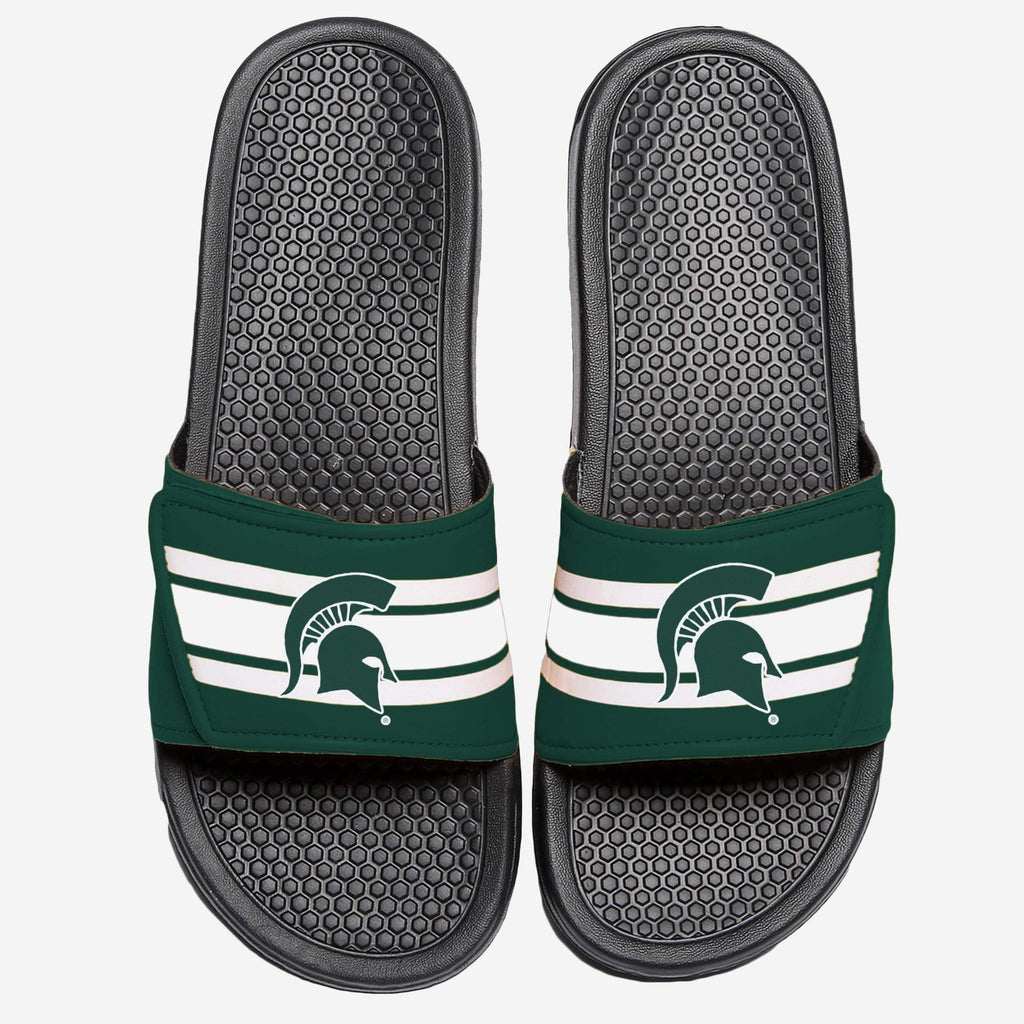 Michigan State Spartans Stripe Legacy Sport Slide FOCO S - FOCO.com