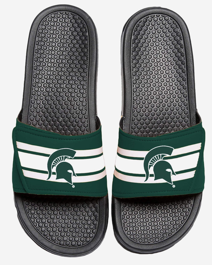 Michigan State Spartans Stripe Legacy Sport Slide FOCO S - FOCO.com