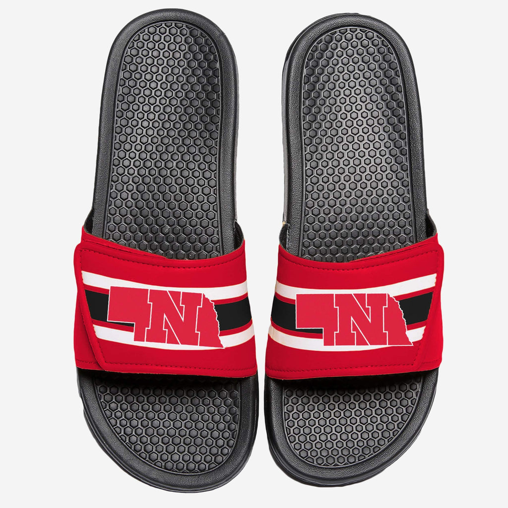 Nebraska Cornhuskers Stripe Legacy Sport Slide FOCO S - FOCO.com