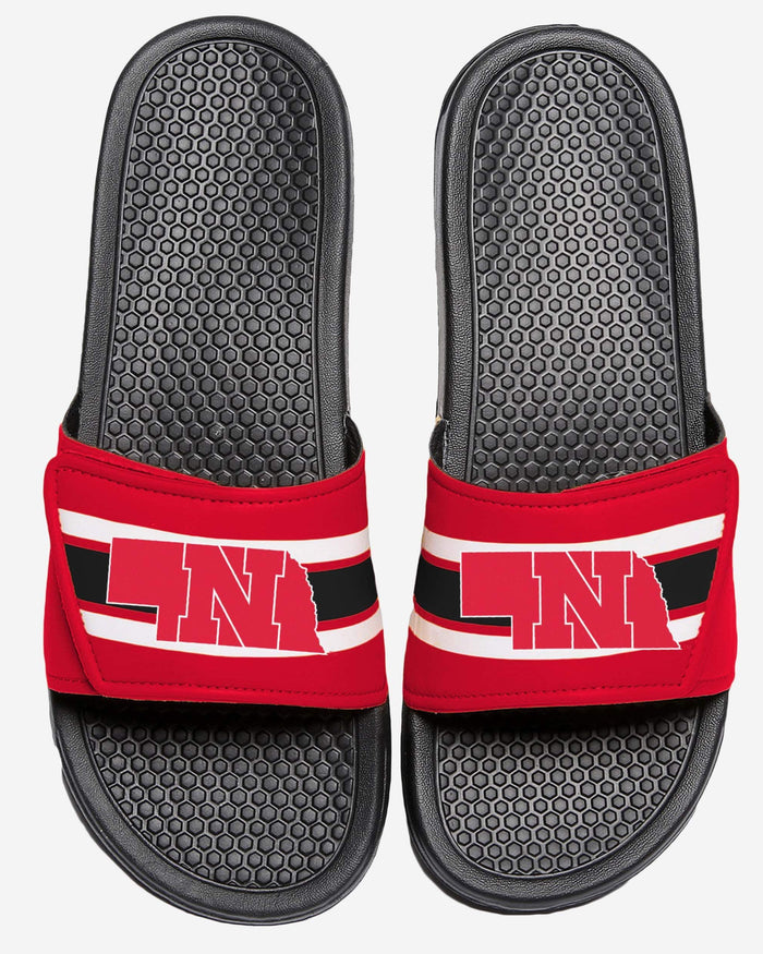 Nebraska Cornhuskers Stripe Legacy Sport Slide FOCO S - FOCO.com