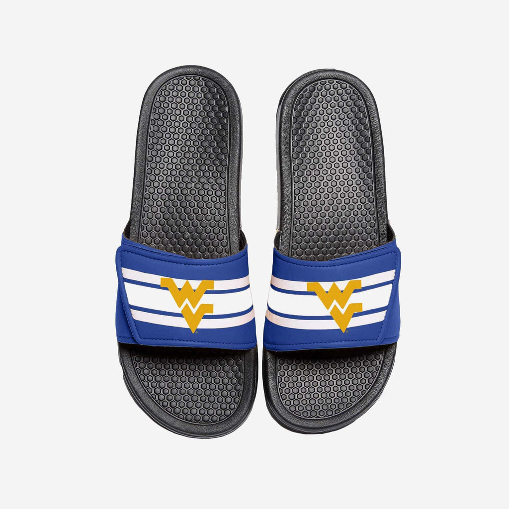 West Virginia Mountaineers Stripe Legacy Sport Slide FOCO S - FOCO.com