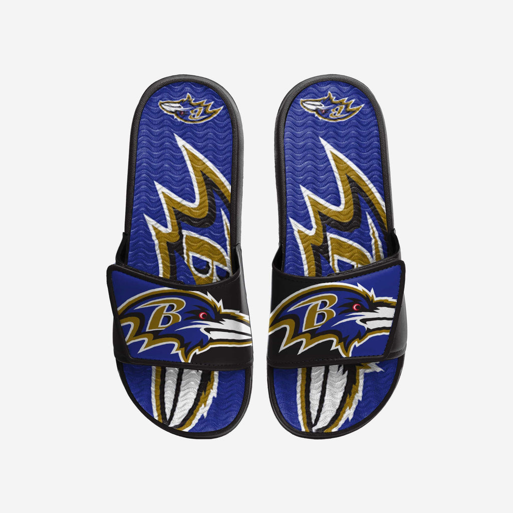 Baltimore Ravens Colorblock Big Logo Gel Slide FOCO S - FOCO.com
