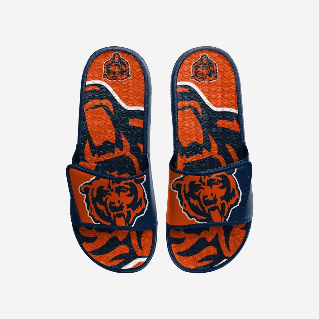 Chicago Bears Colorblock Big Logo Gel Slide FOCO S - FOCO.com