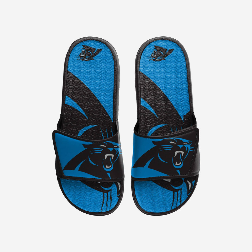 Carolina Panthers Colorblock Big Logo Gel Slide FOCO S - FOCO.com