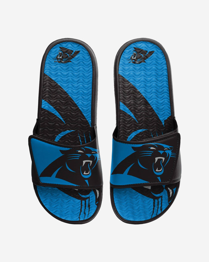 Carolina Panthers Colorblock Big Logo Gel Slide FOCO S - FOCO.com