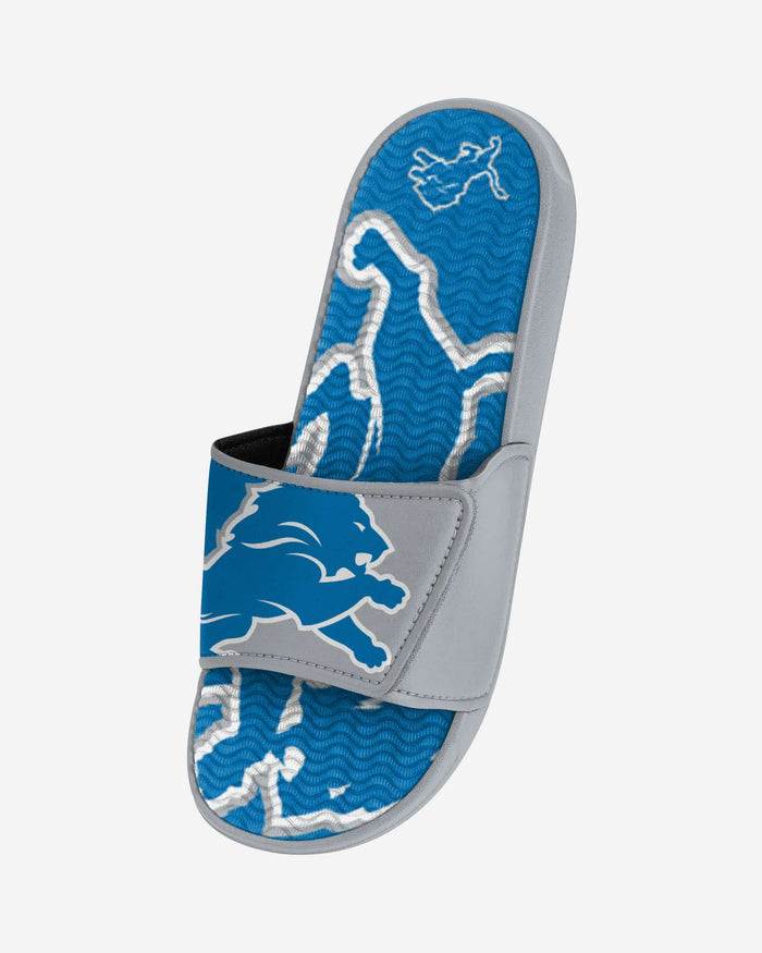 Detroit Lions Colorblock Big Logo Gel Slide FOCO - FOCO.com