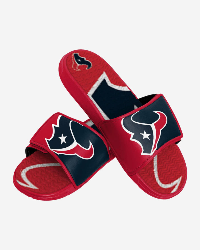 Houston Texans Colorblock Big Logo Gel Slide FOCO - FOCO.com