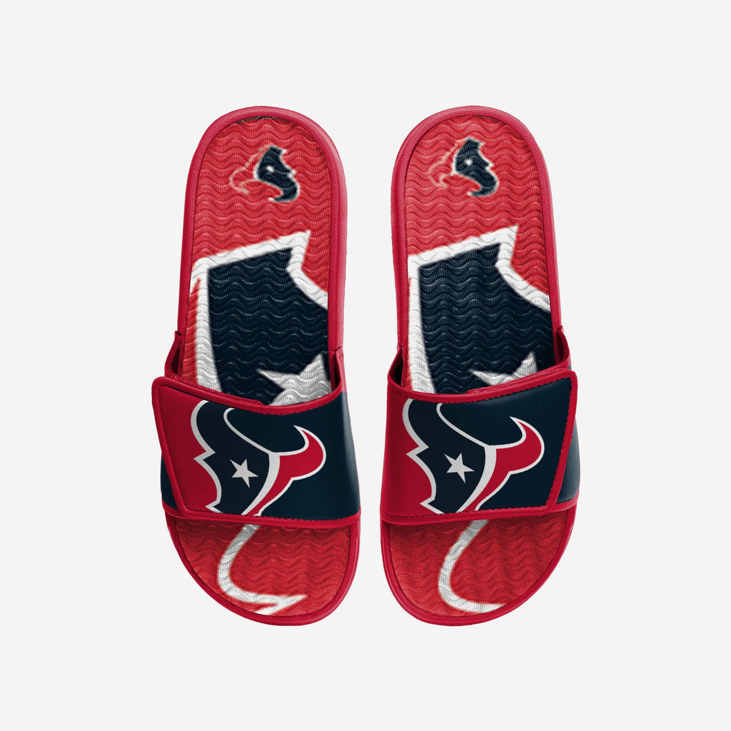 Houston Texans Colorblock Big Logo Gel Slide FOCO S - FOCO.com