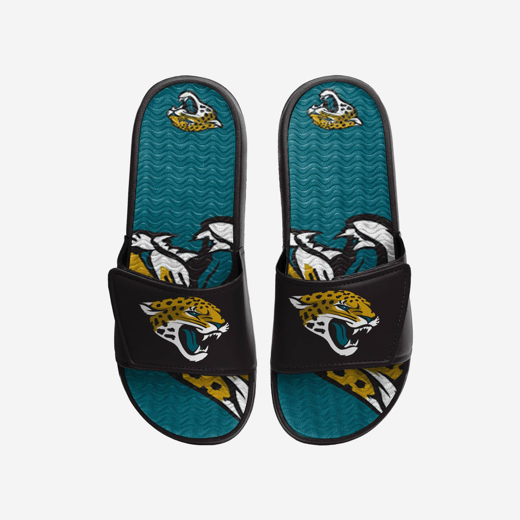 Jacksonville Jaguars Colorblock Big Logo Gel Slide FOCO S - FOCO.com