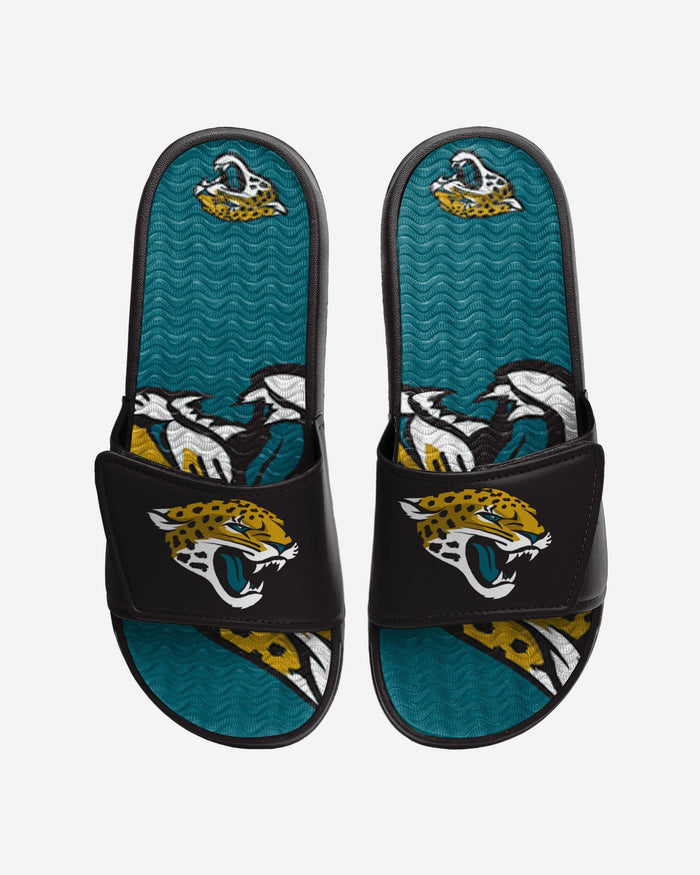 Jacksonville Jaguars Colorblock Big Logo Gel Slide FOCO S - FOCO.com