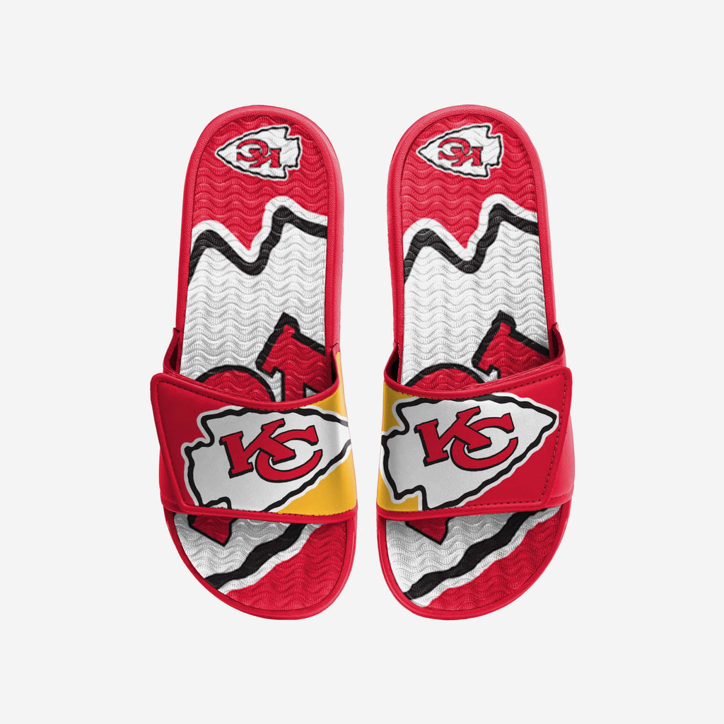 Kansas City Chiefs Colorblock Big Logo Gel Slide FOCO S - FOCO.com