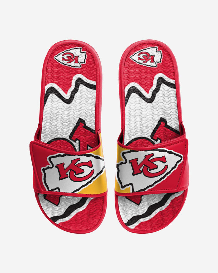 Kansas City Chiefs Colorblock Big Logo Gel Slide FOCO S - FOCO.com