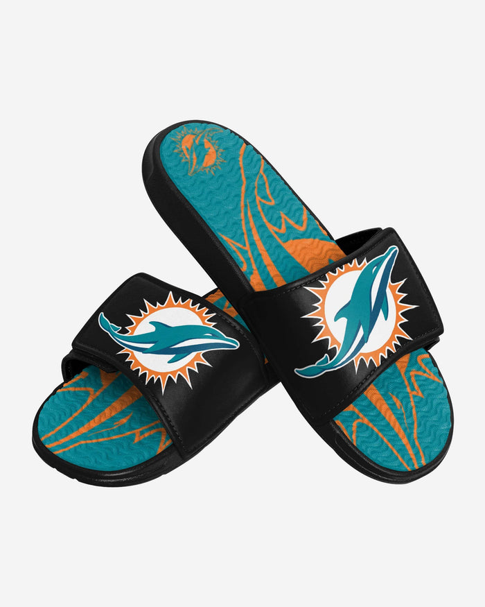 Miami Dolphins Colorblock Big Logo Gel Slide FOCO - FOCO.com