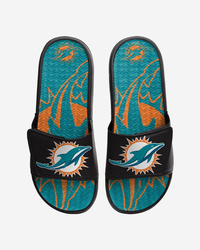 Miami Dolphins Colorblock Big Logo Gel Slide FOCO S - FOCO.com