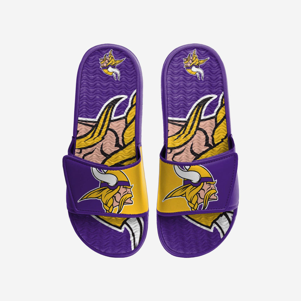 Minnesota Vikings Colorblock Big Logo Gel Slide FOCO S - FOCO.com