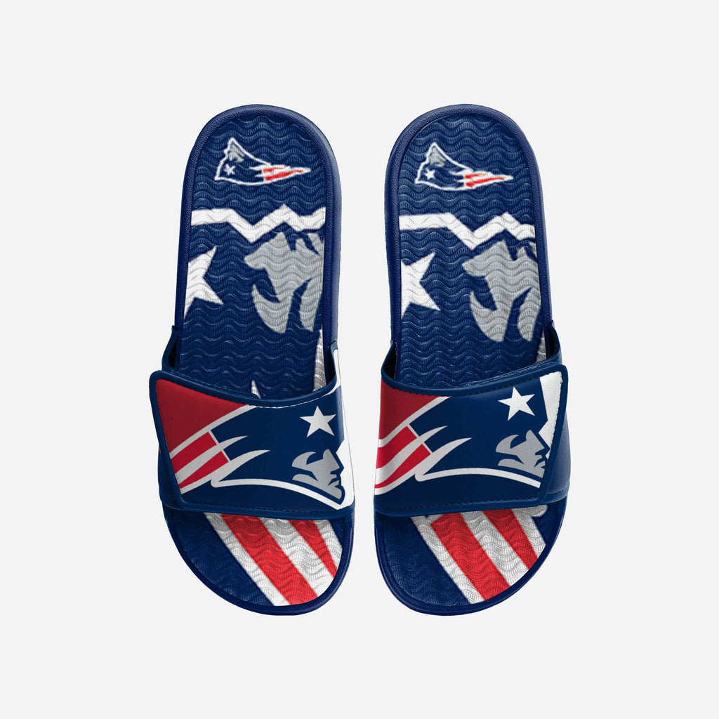 New England Patriots Colorblock Big Logo Gel Slide FOCO S - FOCO.com