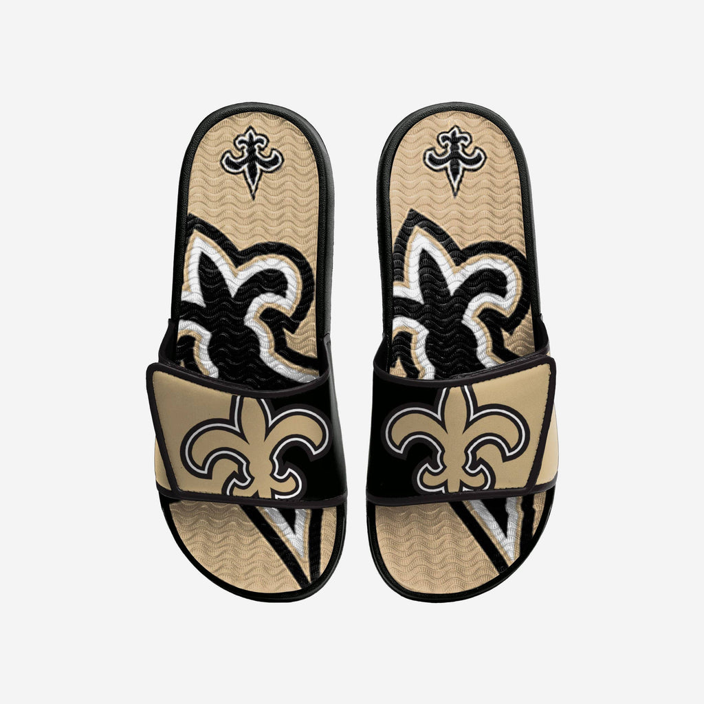 New Orleans Saints Colorblock Big Logo Gel Slide FOCO S - FOCO.com