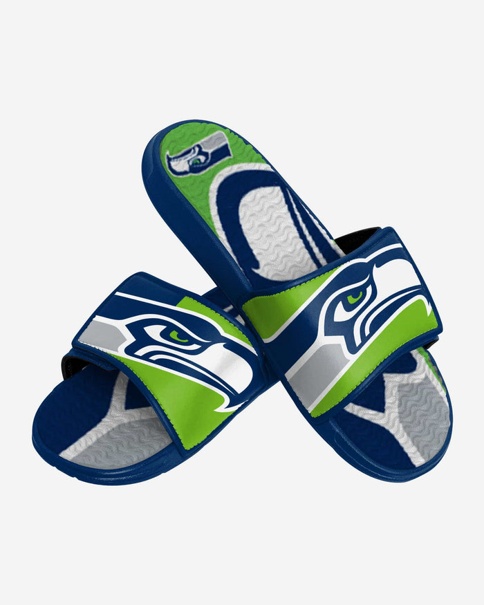 Seattle Seahawks Colorblock Big Logo Gel Slide FOCO - FOCO.com