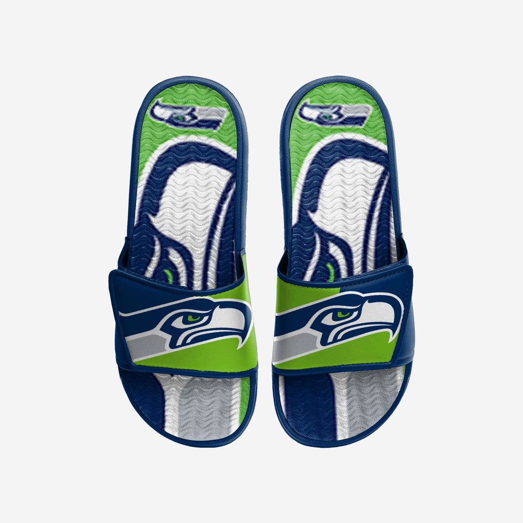 Seattle Seahawks Colorblock Big Logo Gel Slide FOCO S - FOCO.com