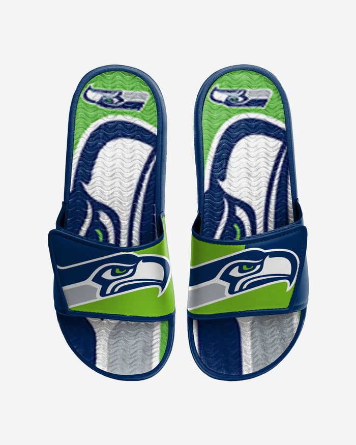 Seattle Seahawks Colorblock Big Logo Gel Slide FOCO S - FOCO.com