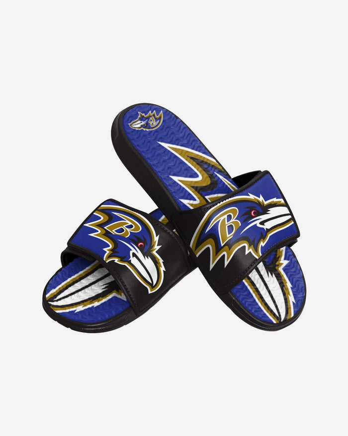 Baltimore Ravens Youth Colorblock Big Logo Gel Slide FOCO - FOCO.com