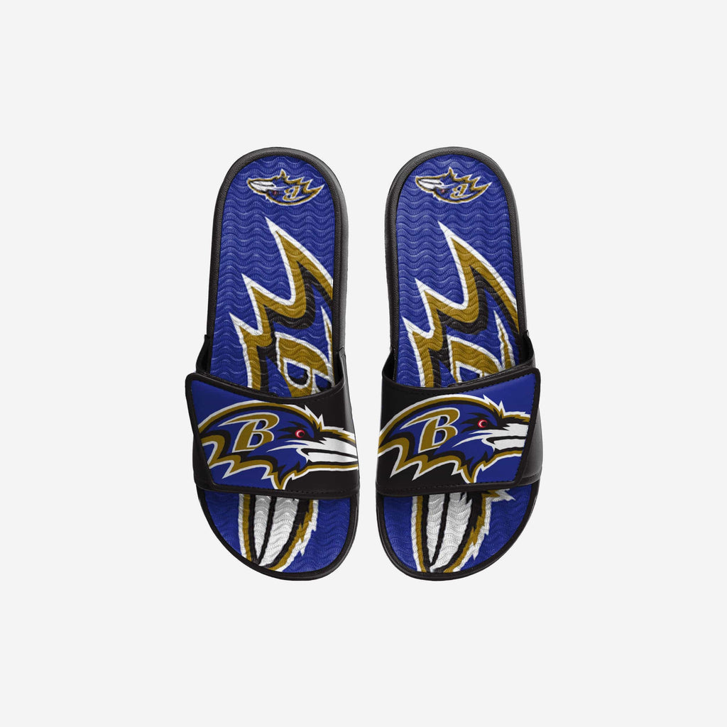 Baltimore Ravens Youth Colorblock Big Logo Gel Slide FOCO S - FOCO.com