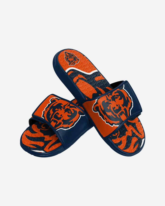 Chicago Bears Youth Colorblock Big Logo Gel Slide FOCO - FOCO.com