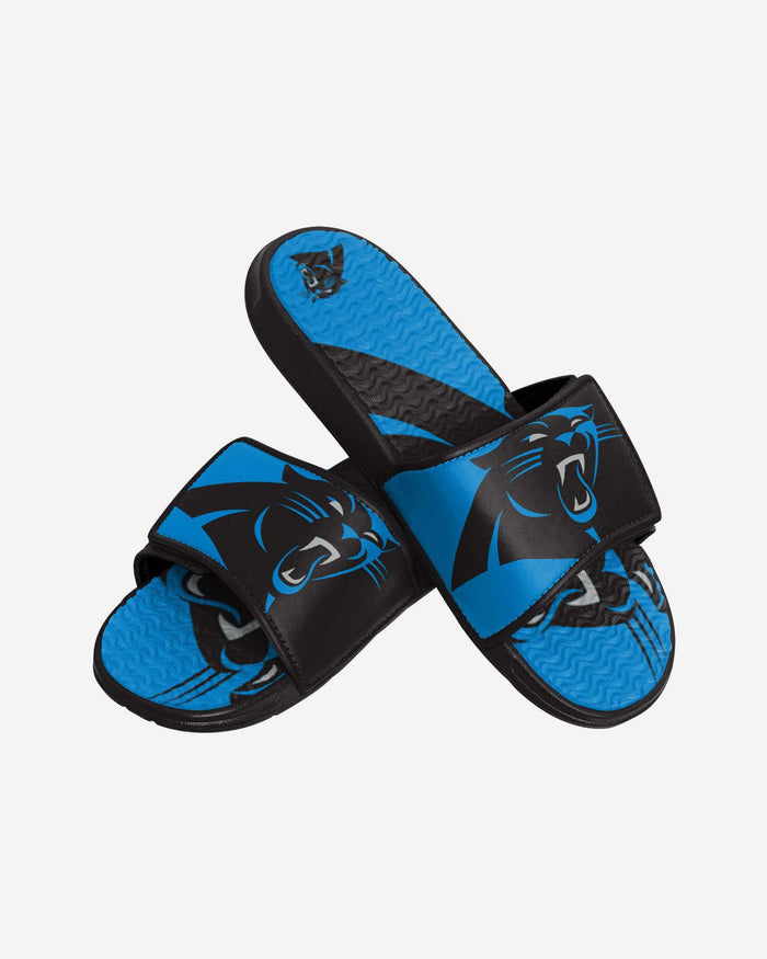 Carolina Panthers Youth Colorblock Big Logo Gel Slide FOCO - FOCO.com