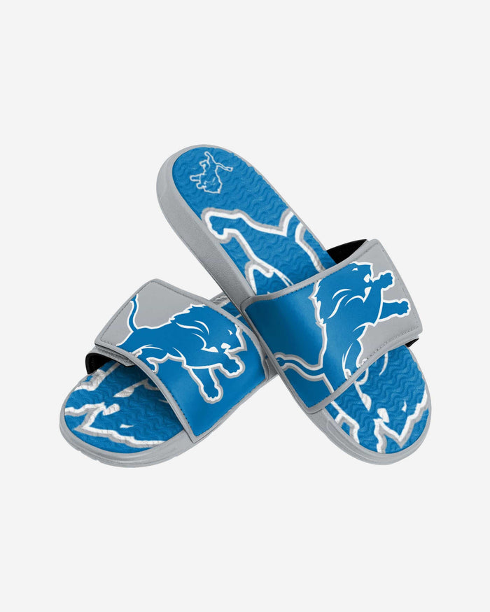 Detroit Lions Youth Colorblock Big Logo Gel Slide FOCO - FOCO.com