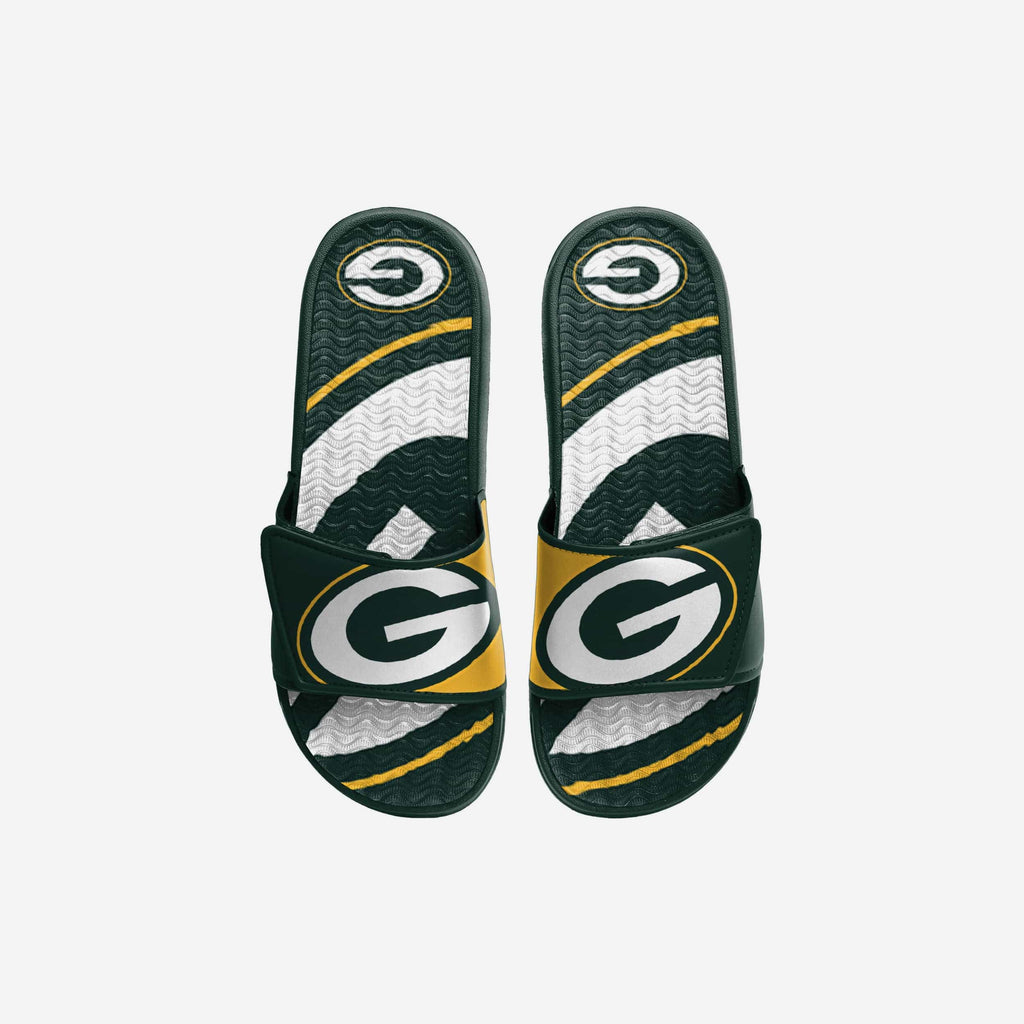 Green Bay Packers Youth Colorblock Big Logo Gel Slide FOCO S - FOCO.com