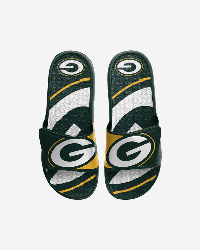 Green Bay Packers Youth Colorblock Big Logo Gel Slide FOCO S - FOCO.com