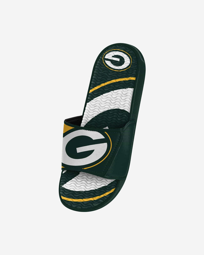 Green Bay Packers Youth Colorblock Big Logo Gel Slide FOCO - FOCO.com