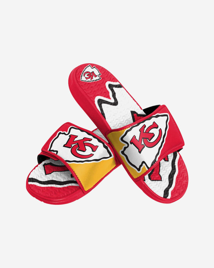 Kansas City Chiefs Youth Colorblock Big Logo Gel Slide FOCO - FOCO.com