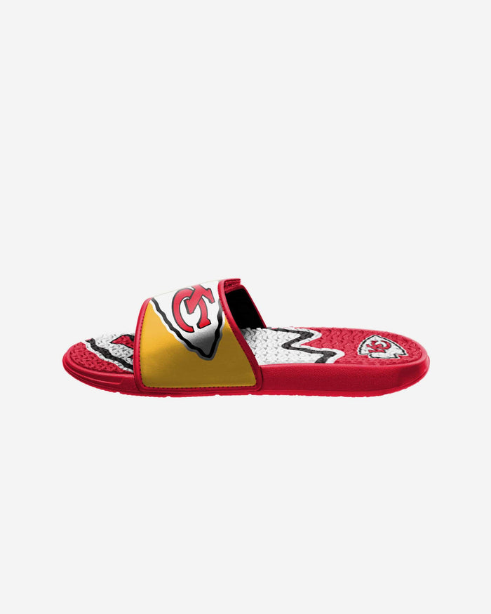 Kansas City Chiefs Youth Colorblock Big Logo Gel Slide FOCO - FOCO.com