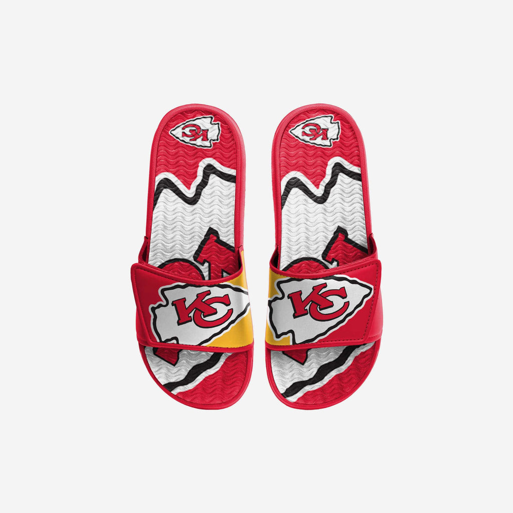 Kansas City Chiefs Youth Colorblock Big Logo Gel Slide FOCO S - FOCO.com