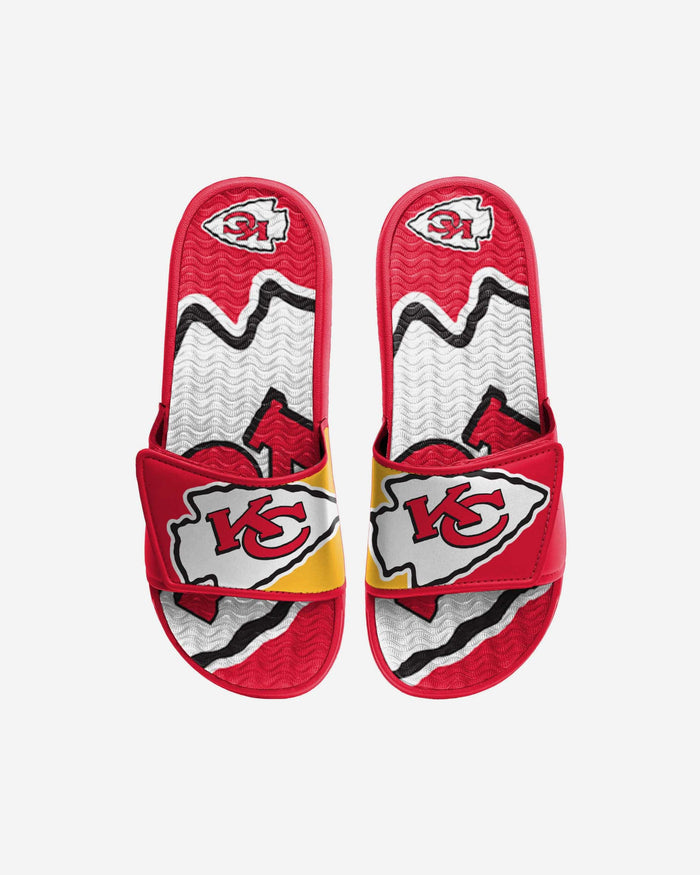 Kansas City Chiefs Youth Colorblock Big Logo Gel Slide FOCO S - FOCO.com