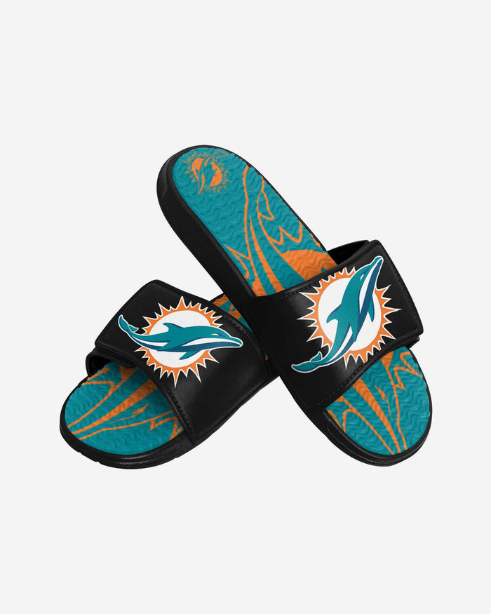 Miami Dolphins Youth Colorblock Big Logo Gel Slide FOCO - FOCO.com