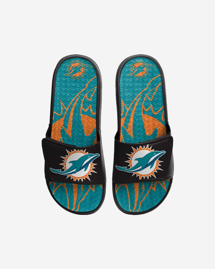 Miami Dolphins Youth Colorblock Big Logo Gel Slide FOCO S - FOCO.com