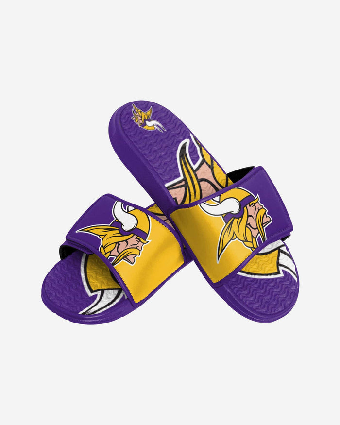 Minnesota Vikings Youth Colorblock Big Logo Gel Slide FOCO - FOCO.com