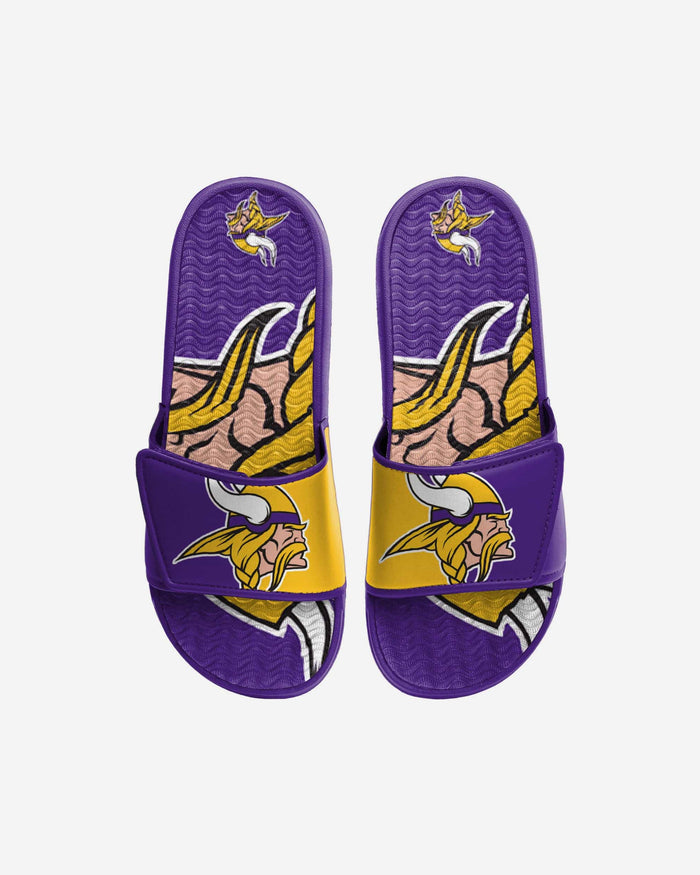 Minnesota Vikings Youth Colorblock Big Logo Gel Slide FOCO S - FOCO.com