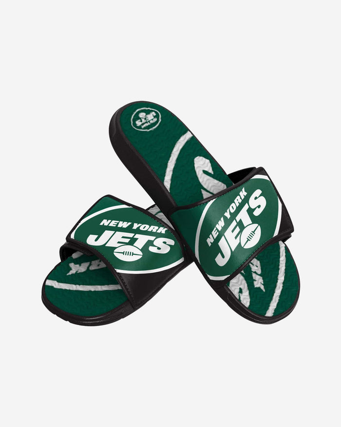 New York Jets Youth Colorblock Big Logo Gel Slide FOCO - FOCO.com