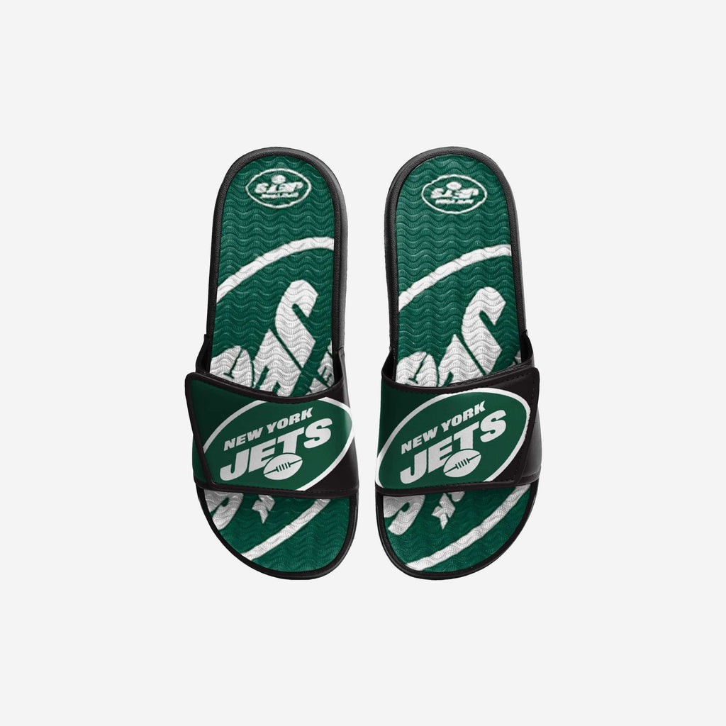 New York Jets Youth Colorblock Big Logo Gel Slide FOCO S - FOCO.com