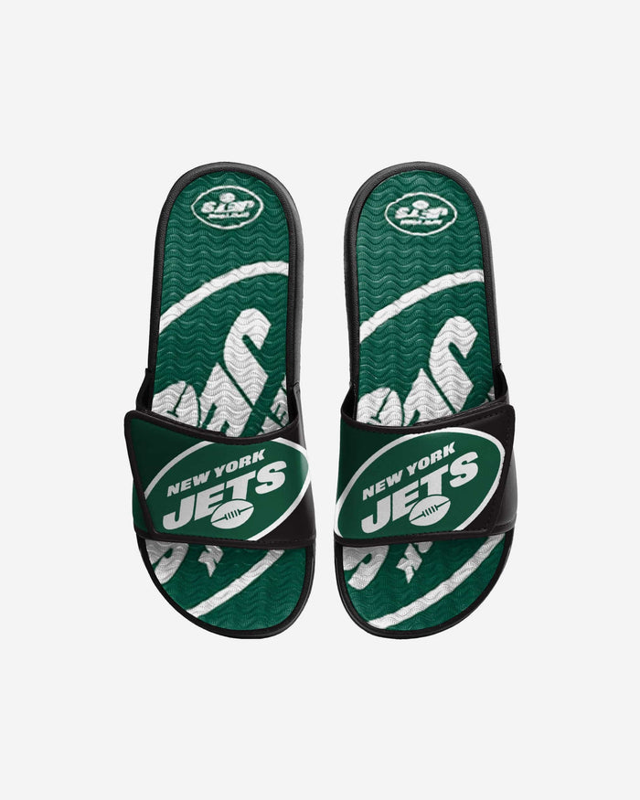 New York Jets Youth Colorblock Big Logo Gel Slide FOCO S - FOCO.com