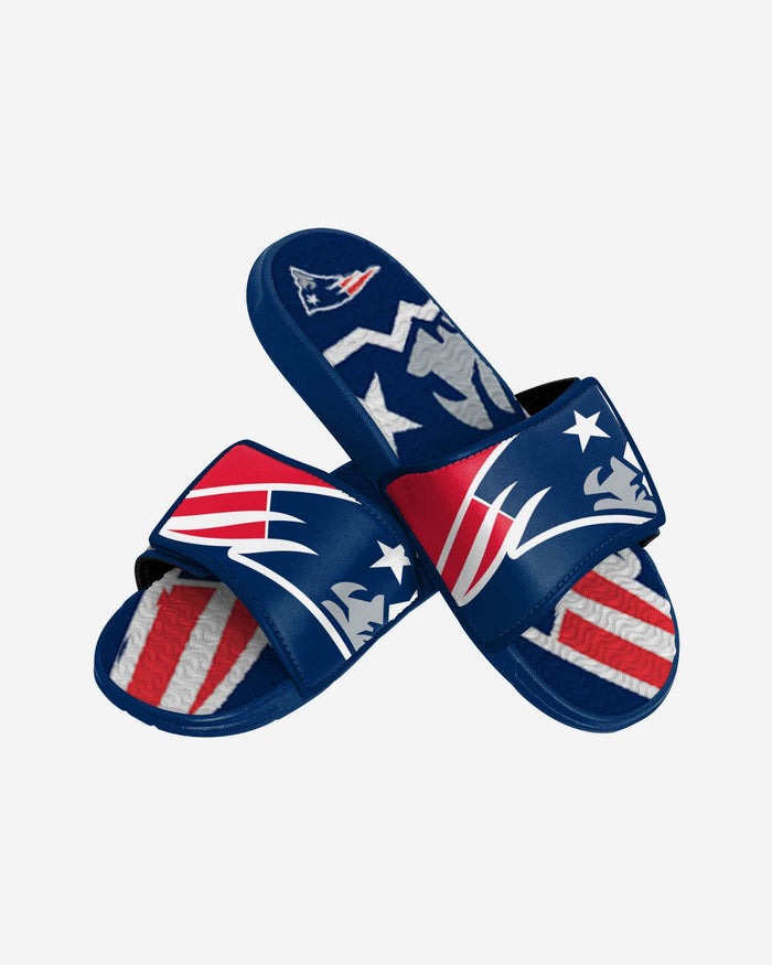 New England Patriots Youth Colorblock Big Logo Gel Slide FOCO - FOCO.com