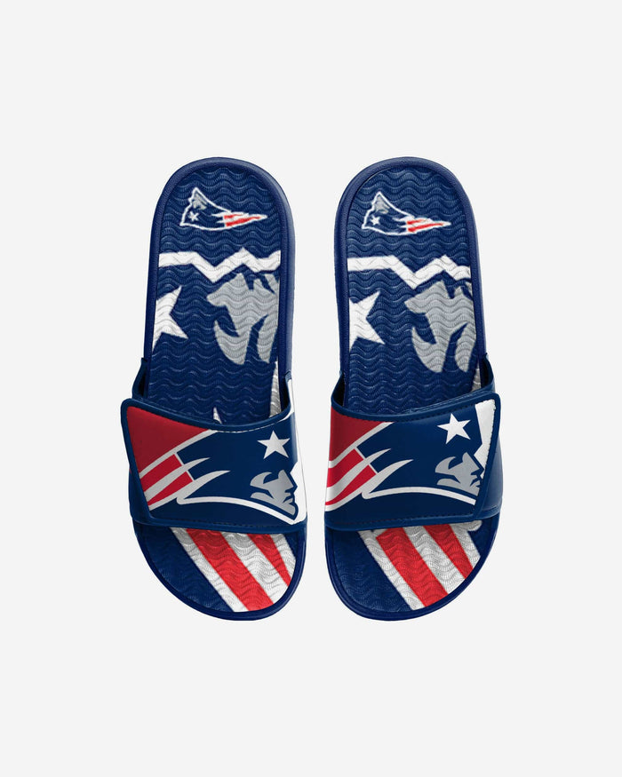 New England Patriots Youth Colorblock Big Logo Gel Slide FOCO S - FOCO.com