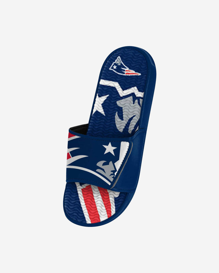 New England Patriots Youth Colorblock Big Logo Gel Slide FOCO - FOCO.com