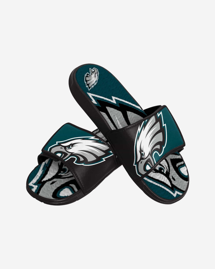 Philadelphia Eagles Youth Colorblock Big Logo Gel Slide FOCO - FOCO.com